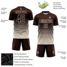 Charger l'image dans la galerie, Custom Brown Cream Pinstripe Fade Fashion Sublimation Soccer Uniform Jersey