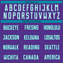 Laden Sie das Bild in den Galerie-Viewer, Custom Purple White-Teal Pinstripe Fade Fashion Sublimation Soccer Uniform Jersey