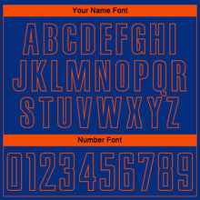 Charger l'image dans la galerie, Custom Royal Orange Pinstripe Fade Fashion Sublimation Soccer Uniform Jersey