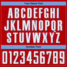 Charger l'image dans la galerie, Custom Red White-Light Blue Pinstripe Fade Fashion Sublimation Soccer Uniform Jersey