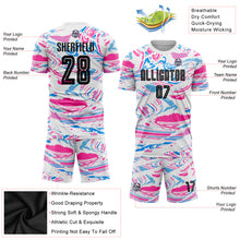 Load image into Gallery viewer, Custom Figure Black-Pink Sublimation Soccer Uniform Jersey
