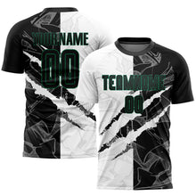 Charger l'image dans la galerie, Custom Graffiti Pattern Black-Kelly Green Scratch Sublimation Soccer Uniform Jersey
