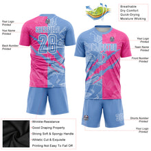 Load image into Gallery viewer, Custom Graffiti Pattern Light Blue-Pink Scratch Sublimation Soccer Uniform Jersey
