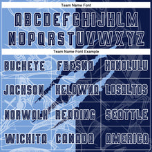 Laden Sie das Bild in den Galerie-Viewer, Custom Graffiti Pattern Navy-Light Blue Scratch Sublimation Soccer Uniform Jersey