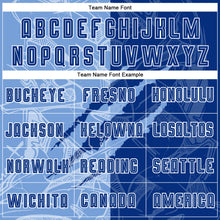 Laden Sie das Bild in den Galerie-Viewer, Custom Graffiti Pattern Royal-Light Blue Scratch Sublimation Soccer Uniform Jersey