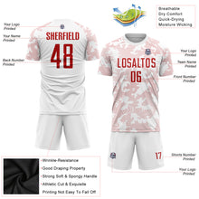 Загрузить изображение в средство просмотра галереи, Custom White Red Sublimation Soccer Uniform Jersey