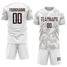 Charger l'image dans la galerie, Custom White Brown Sublimation Soccer Uniform Jersey