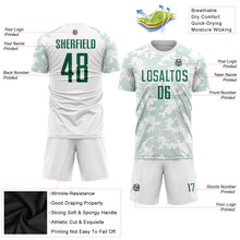 Charger l'image dans la galerie, Custom White Kelly Green Sublimation Soccer Uniform Jersey