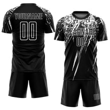 Laden Sie das Bild in den Galerie-Viewer, Custom Black White Sublimation Soccer Uniform Jersey