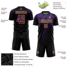 Charger l'image dans la galerie, Custom Black Purple-Gold Sublimation Soccer Uniform Jersey