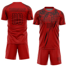 Загрузить изображение в средство просмотра галереи, Custom Red Black Sublimation Soccer Uniform Jersey