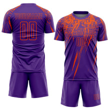 Load image into Gallery viewer, Custom Purple Orange Sublimation Soccer Uniform Jersey