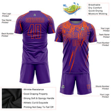 Load image into Gallery viewer, Custom Purple Orange Sublimation Soccer Uniform Jersey