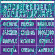 Load image into Gallery viewer, Custom Purple Teal-White Sublimation Soccer Uniform Jersey