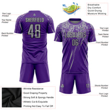 Load image into Gallery viewer, Custom Purple Gray-Black Sublimation Soccer Uniform Jersey