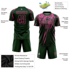 Load image into Gallery viewer, Custom Green Pink Sublimation Soccer Uniform Jersey