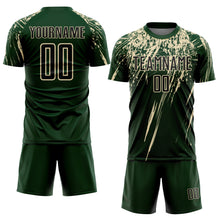 Load image into Gallery viewer, Custom Green Black-Cream Sublimation Soccer Uniform Jersey
