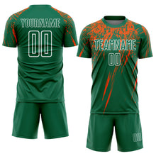 Load image into Gallery viewer, Custom Kelly Green Orange-White Sublimation Soccer Uniform Jersey
