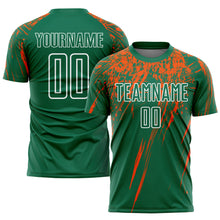 Load image into Gallery viewer, Custom Kelly Green Orange-White Sublimation Soccer Uniform Jersey
