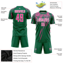 Load image into Gallery viewer, Custom Kelly Green Pink-White Sublimation Soccer Uniform Jersey

