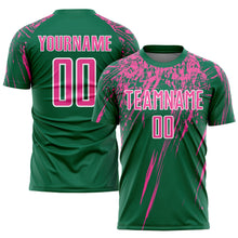 Load image into Gallery viewer, Custom Kelly Green Pink-White Sublimation Soccer Uniform Jersey
