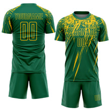 Load image into Gallery viewer, Custom Kelly Green Yellow Sublimation Soccer Uniform Jersey