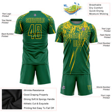 Load image into Gallery viewer, Custom Kelly Green Yellow Sublimation Soccer Uniform Jersey
