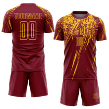 Загрузить изображение в средство просмотра галереи, Custom Crimson Yellow Sublimation Soccer Uniform Jersey