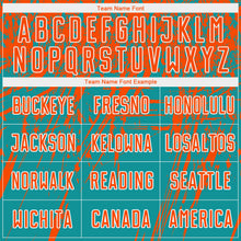 Load image into Gallery viewer, Custom Teal Orange-White Sublimation Soccer Uniform Jersey