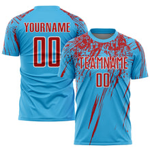 Charger l'image dans la galerie, Custom Sky Blue Red-White Sublimation Soccer Uniform Jersey