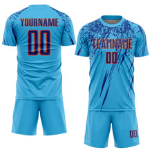 Charger l'image dans la galerie, Custom Sky Blue Royal-Orange Sublimation Soccer Uniform Jersey