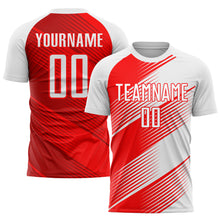 Load image into Gallery viewer, Custom Red White Sublimation Soccer Uniform Jersey