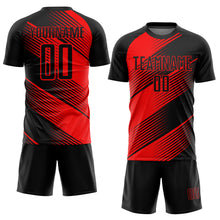 Загрузить изображение в средство просмотра галереи, Custom Red Black Sublimation Soccer Uniform Jersey