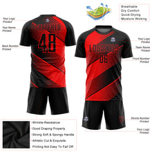 Загрузить изображение в средство просмотра галереи, Custom Red Black Sublimation Soccer Uniform Jersey