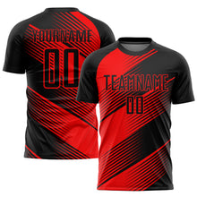 Загрузить изображение в средство просмотра галереи, Custom Red Black Sublimation Soccer Uniform Jersey