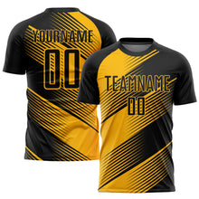 Загрузить изображение в средство просмотра галереи, Custom Gold Black Sublimation Soccer Uniform Jersey
