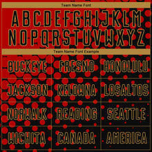 Загрузить изображение в средство просмотра галереи, Custom Red Black-Old Gold Sublimation Soccer Uniform Jersey