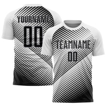 Load image into Gallery viewer, Custom White Black-Gray Sublimation Soccer Uniform Jersey