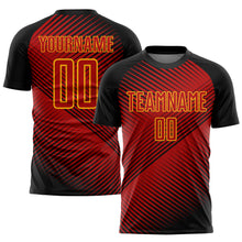 Загрузить изображение в средство просмотра галереи, Custom Red Black-Yellow Sublimation Soccer Uniform Jersey