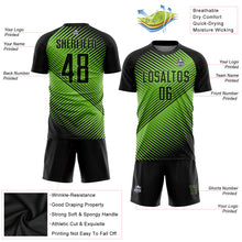 Загрузить изображение в средство просмотра галереи, Custom Neon Green Black Sublimation Soccer Uniform Jersey