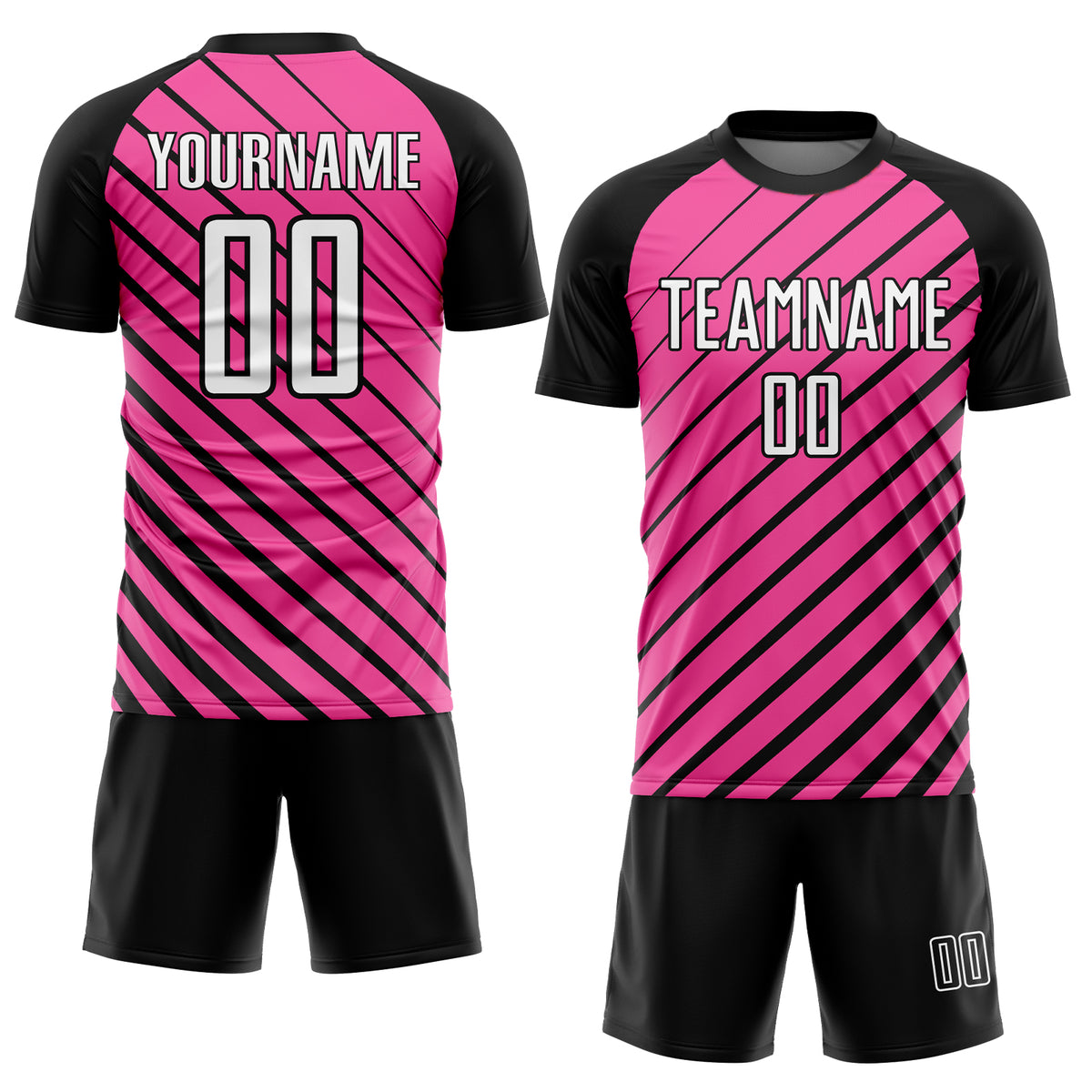 Cheap Custom Pink White-Black Sublimation Soccer Uniform Jersey Free  Shipping – CustomJerseysPro