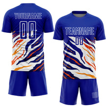 Laden Sie das Bild in den Galerie-Viewer, Custom Royal Yellow-Red Sublimation Soccer Uniform Jersey