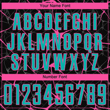 Laden Sie das Bild in den Galerie-Viewer, Custom Black Aqua-Pink Sublimation Soccer Uniform Jersey