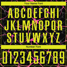 Laden Sie das Bild in den Galerie-Viewer, Custom Black Neon Yellow-Pink Sublimation Soccer Uniform Jersey