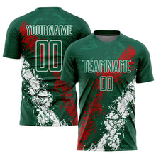 Load image into Gallery viewer, Custom Green Red-White Sublimation Mexico Soccer Uniform Jersey