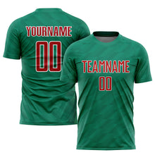 Загрузить изображение в средство просмотра галереи, Custom Kelly Green Red-White Sublimation Mexico Soccer Uniform Jersey
