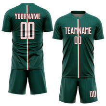 Load image into Gallery viewer, Custom Green White-Red Sublimation Mexico Soccer Uniform Jersey
