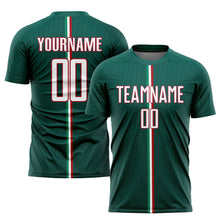 Load image into Gallery viewer, Custom Green White-Red Sublimation Mexico Soccer Uniform Jersey
