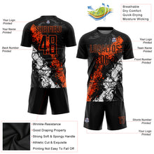 Charger l'image dans la galerie, Custom Black Orange-White Sublimation Soccer Uniform Jersey