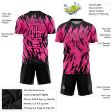 Charger l'image dans la galerie, Custom Pink Black Sublimation Soccer Uniform Jersey